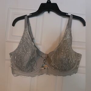 Lane Bryant/Cacique lightly lined French balconette, silver 42D